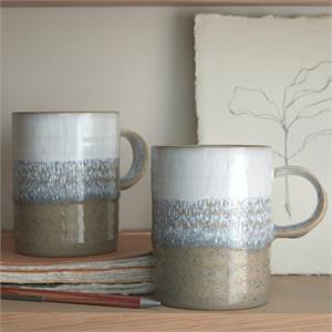 Denby Kiln Set of 2 Ridged Mugs